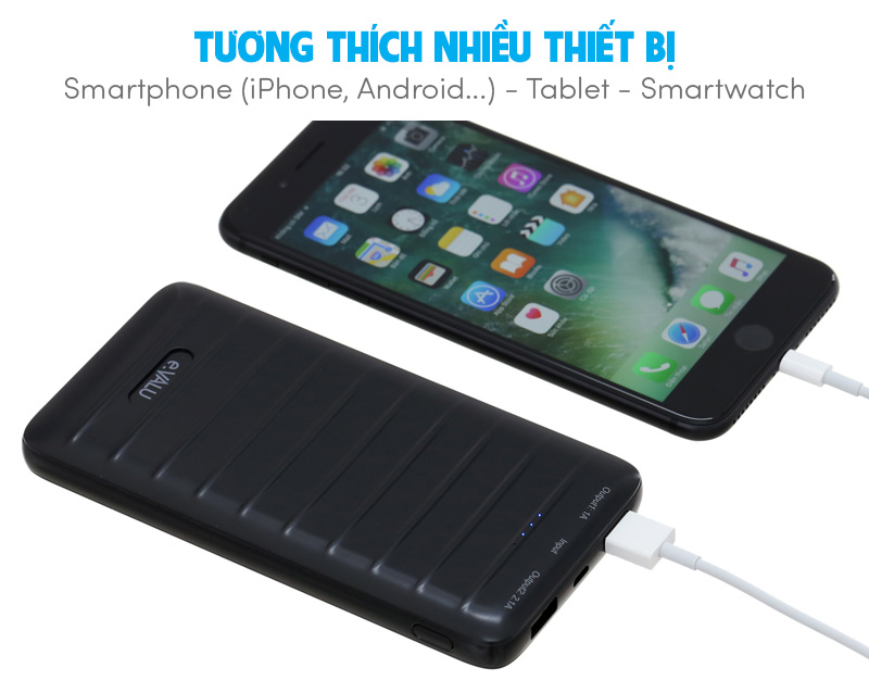 Pin sạc dự phòng Polymer 10.000 mAh eValu PA L10 Đen Pin sạc dự phòng Polymer 10.000 mAh eValu PA L10 Đen