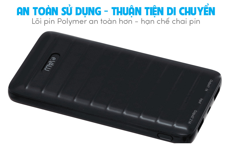 Pin sạc dự phòng Polymer 10.000 mAh eValu PA L10 Đen Pin sạc dự phòng Polymer 10.000 mAh eValu PA L10 Đen