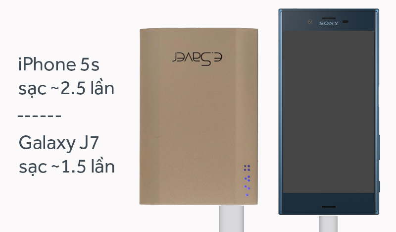 Pin sạc dự phòng 7.500 mAh eSaver LA Y323S - Dung lượng pin 7.500 mAh Pin sạc dự phòng 7.500 mAh eSaver LA Y323S - Dung lượng pin 7.500 mAh