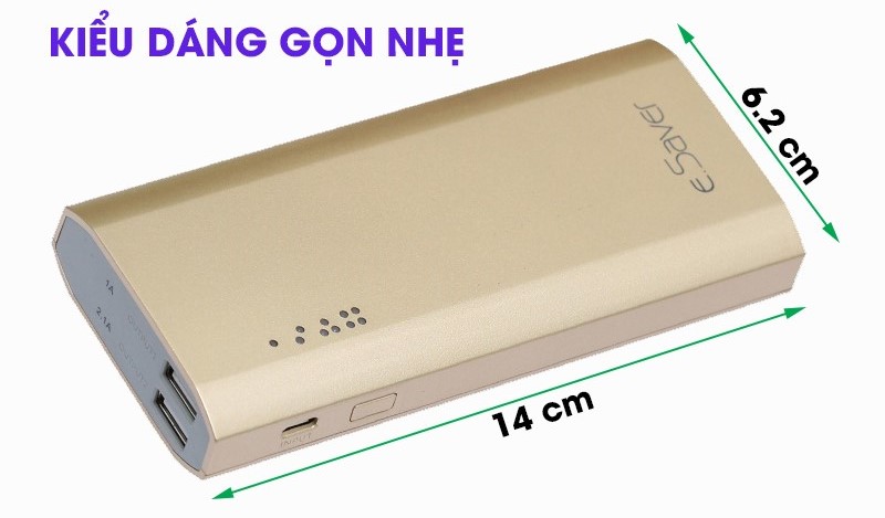 Pin sạc dự phòng 10.000 mAh eSaver LA Y325S Pin sạc dự phòng 10.000 mAh eSaver LA Y325S