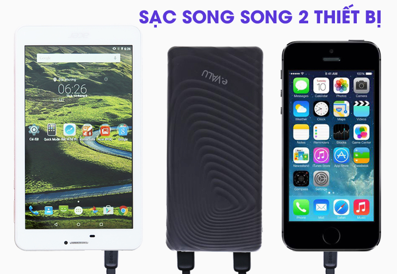 Pin sạc dự phòng Polymer 10.000 mAh eValu Amor 10S Pin sạc dự phòng Polymer 10.000 mAh eValu Amor 10S