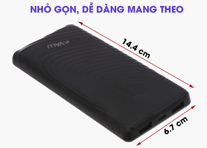 Pin sạc dự phòng Polymer 10.000 mAh eValu Amor 10S Pin sạc dự phòng Polymer 10.000 mAh eValu Amor 10S