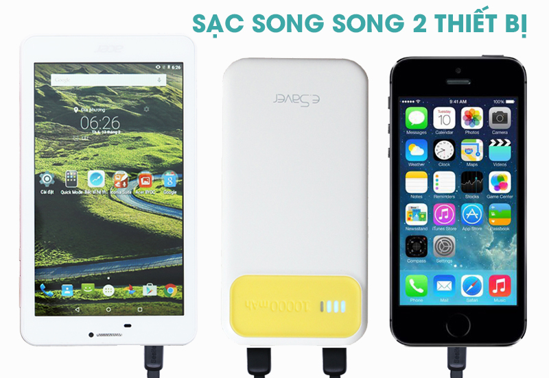 Pin sạc dự phòng Polymer 10.000 mAh eSaver PJ JP62S Pin sạc dự phòng Polymer 10.000 mAh eSaver PJ JP62S