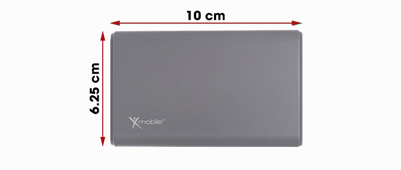 Pin sạc dự phòng 10000mAh Lightning Xmobile LJ JP90S Nhôm Xám