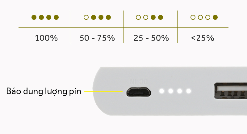 Pin sạc dự phòng Polymer 10.000 mAh Sony CP-V10B-WC LA có đèn báo pin tiện ích