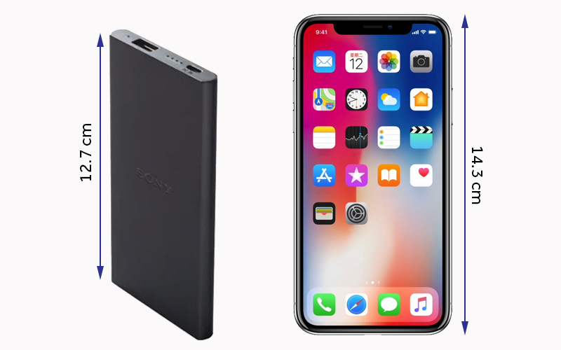 Thiết kế siêu mỏng, gọn gàng - Pin sạc dự phòng Polymer 5.000 mAh Sony CP-V5B