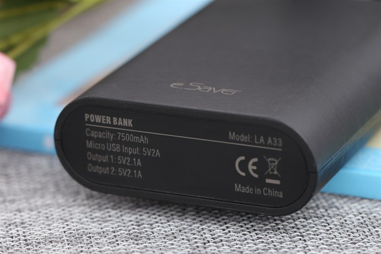 Pin sạc dự phòng 7.500 mAh eSaver LA A33 Đen