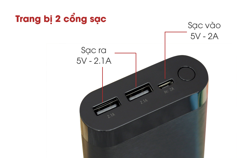 Pin sạc dự phòng 10000mAh eSaver LA A35 Đen