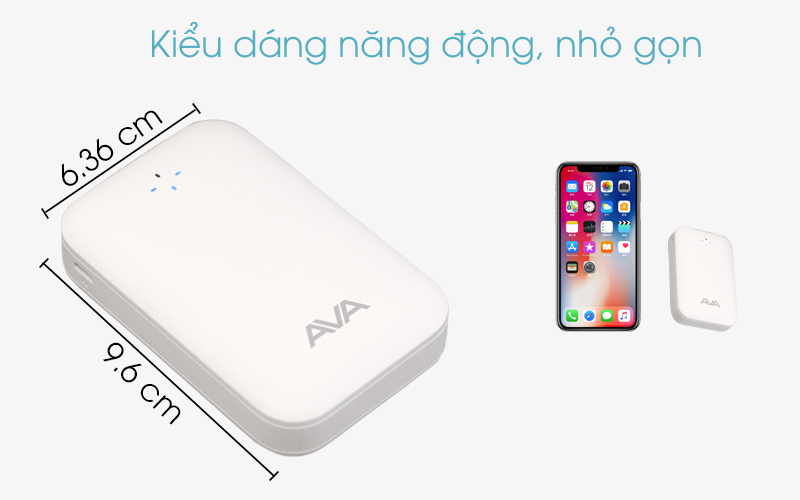 Pin sạc dự phòng 7500mAh AVA LJ JP197 thiết kể nhỏ gọn