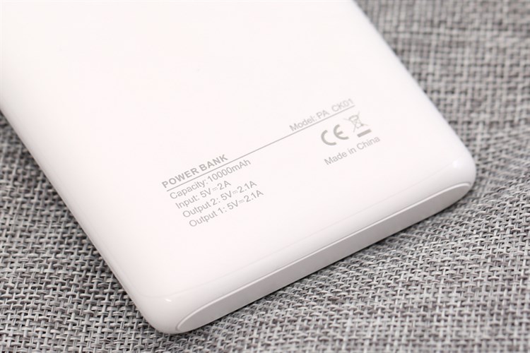 Pin sạc dự phòng Polymer 10.000 mAh AVA PA CK01 Màu Trắng