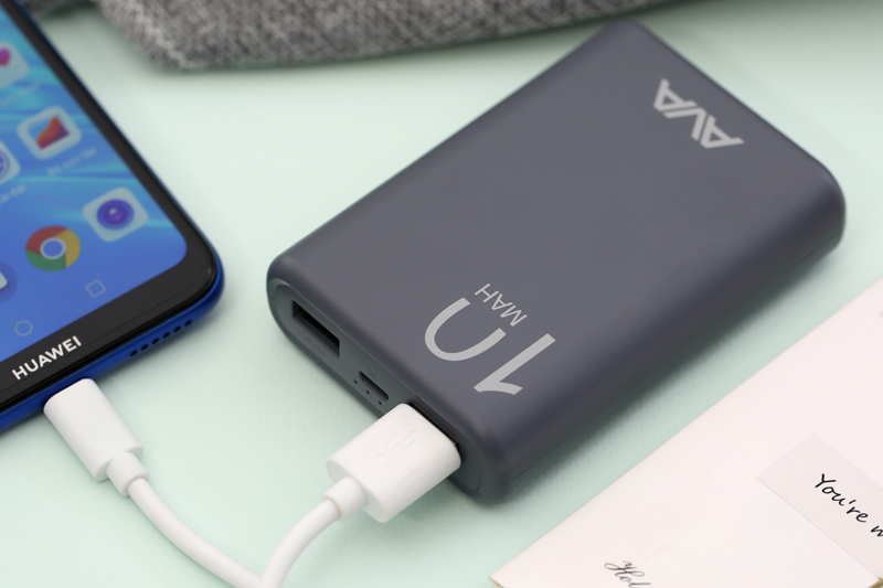 Pin sạc dự phòng Polymer 10.000 mAh AVA PJ JP191 Màu Xám