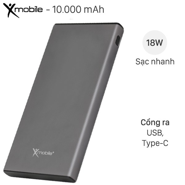 Pin sạc dự phòng Polymer 10.000 mAh Type C Xmobile Atela 10