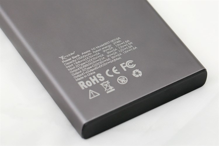 Pin sạc dự phòng Polymer 10.000 mAh Type C Xmobile Atela 10 Màu Xám