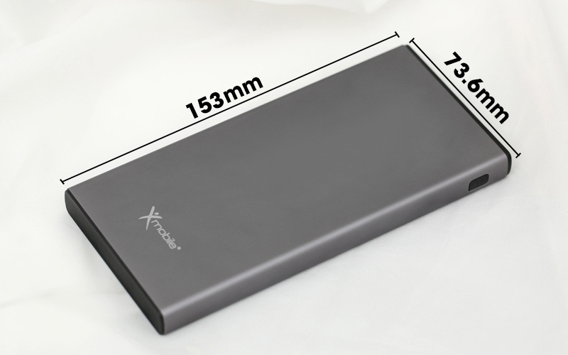 Pin sạc dự phòng Polymer 10.000 mAh Xmobile Atela 10 Nhôm Xám thiết kế tinh tế