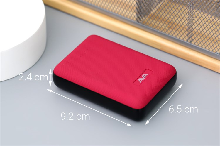 Pin sạc dự phòng Polymer 10.000 mAh 10.5W AVA PA W11 Màu Đen - Đỏ