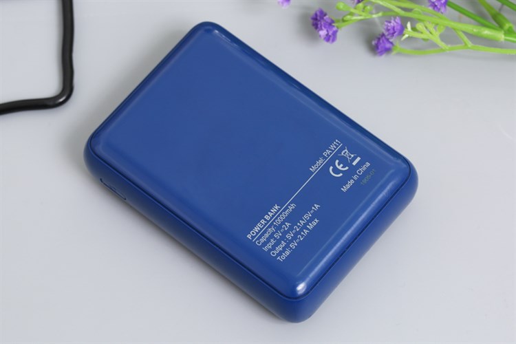 Pin sạc dự phòng Polymer 10.000 mAh 10.5W AVA PA W11 Màu Xanh Navy