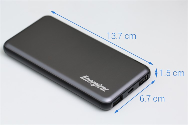 Pin sạc dự phòng Polymer 10.000 mAh 10.5W Energizer Chiến Binh II UE10046 Màu Xám