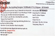 Pin sạc dự phòng Polymer 10.000 mAh Energizer Chiến Binh II UE10046