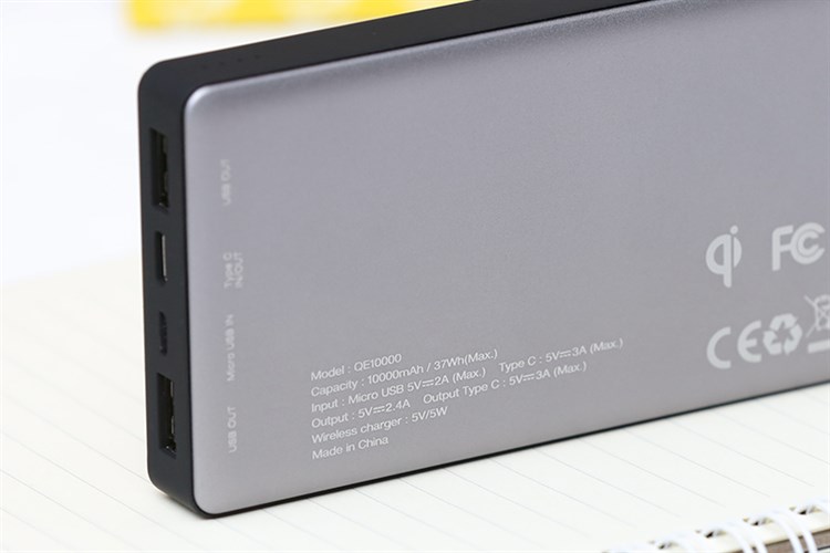Pin sạc dự phòng không dây 10.000 mAh Type C 15W Energizer QE10000GY Màu Xám