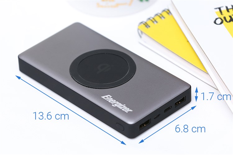 Pin sạc dự phòng không dây 10.000 mAh Type C 15W Energizer QE10000GY Màu Xám