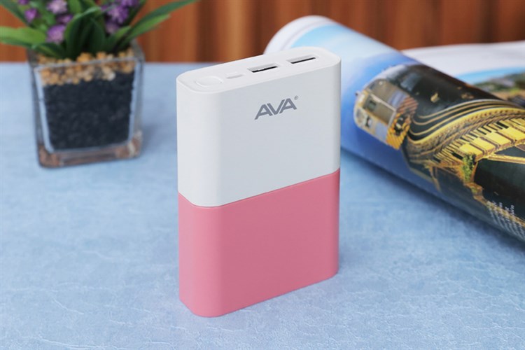 Pin sạc dự phòng Polymer 10.000 mAh AVA Pilot Màu Hồng