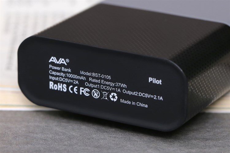 Pin sạc dự phòng Polymer 10.000 mAh AVA Pilot Màu Xám