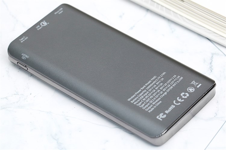 Pin sạc dự phòng Polymer 10.000mAh không dây Type C PD QC3.0 18W Xmobile P66D Màu Xám