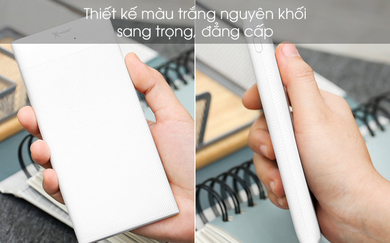 Thiết kế đẹp mắt - Pin sạc dự phòng Polymer 10000mAh Type C Xmobile PW37Y5B Trắng