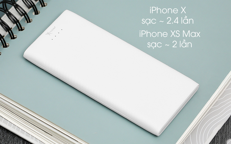 Có dung lượng 10.000 mAh - Pin sạc dự phòng Polymer 10000mAh Type C Xmobile PW37Y5B Trắng
