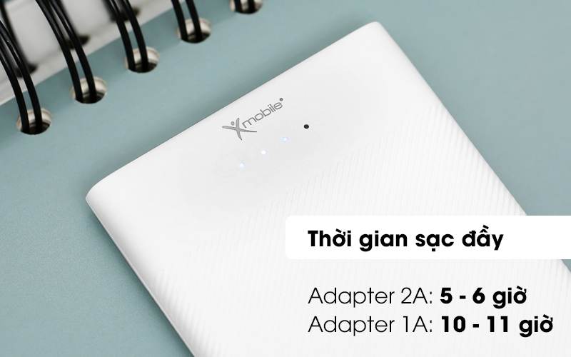 Với thời gian sạc đầy nhanh chóng - Pin sạc dự phòng Polymer 10000mAh Type C Xmobile PW37Y5B Trắng