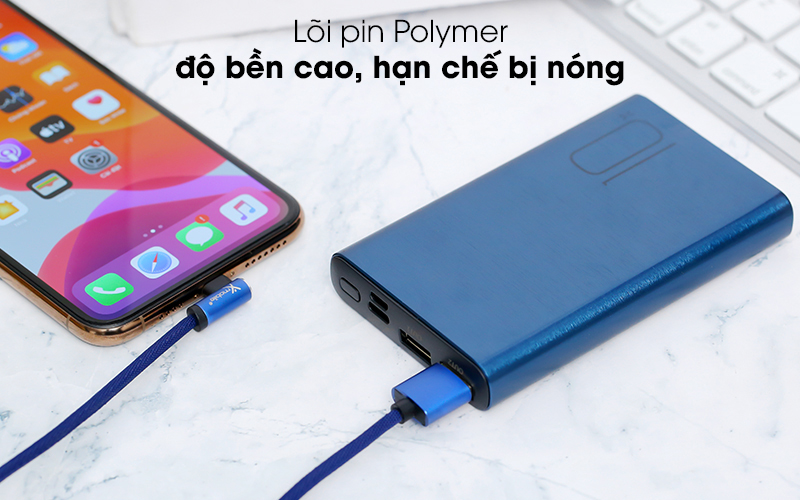 Có lõi pin Polymer - Pin sạc dự phòng Polymer 10.000mAh Type C Xmobile PJ JP190ST Xanh