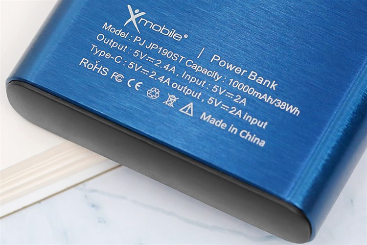 Pin sạc dự phòng Polymer 10.000 mAh Type C 12W Xmobile PJ JP190ST Màu Xanh dương đậm