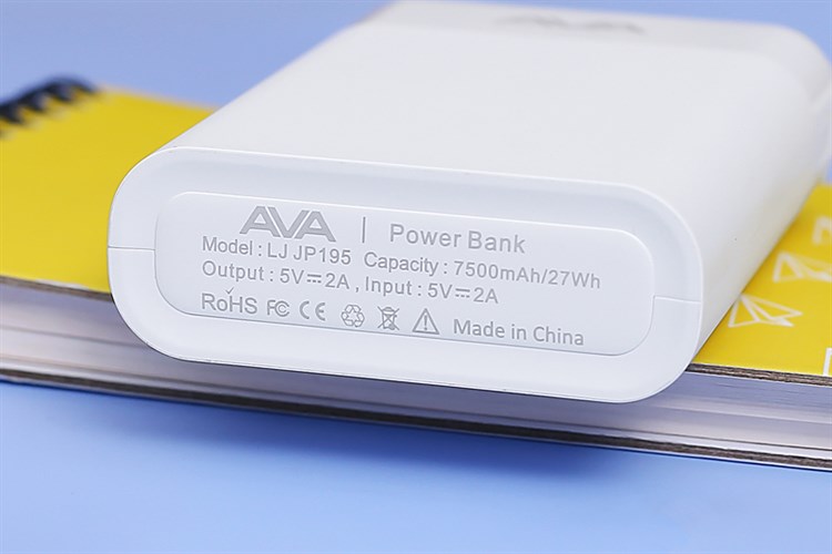 Pin sạc dự phòng 7.500 mAh 10W AVA LJ JP195 Màu Trắng