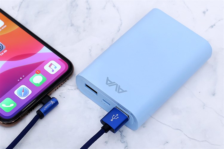 Pin sạc dự phòng 7.500 mAh 10W AVA LJ JP195 Màu Xanh Dương