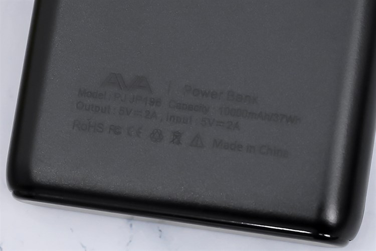 Pin sạc dự phòng Polymer 10.000 mAh 10W AVA PJ JP196 Màu Đen