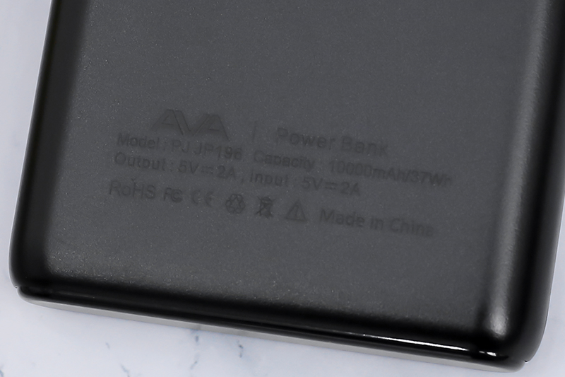 Pin sạc dự phòng Polymer 10.000 mAh 10W AVA PJ JP196 Màu Đen