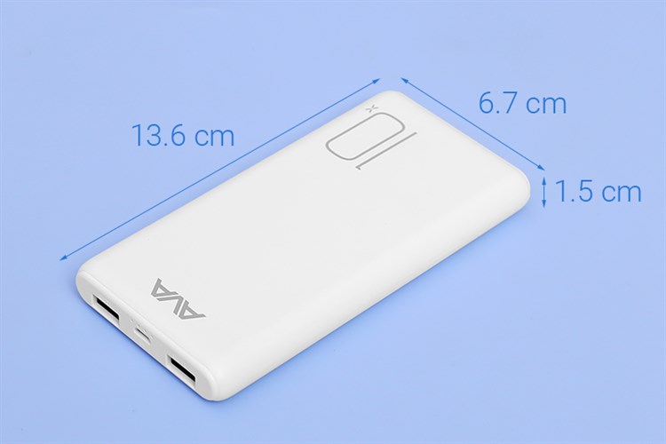 Pin sạc dự phòng Polymer 10.000 mAh 10W AVA PJ JP196 Màu Trắng