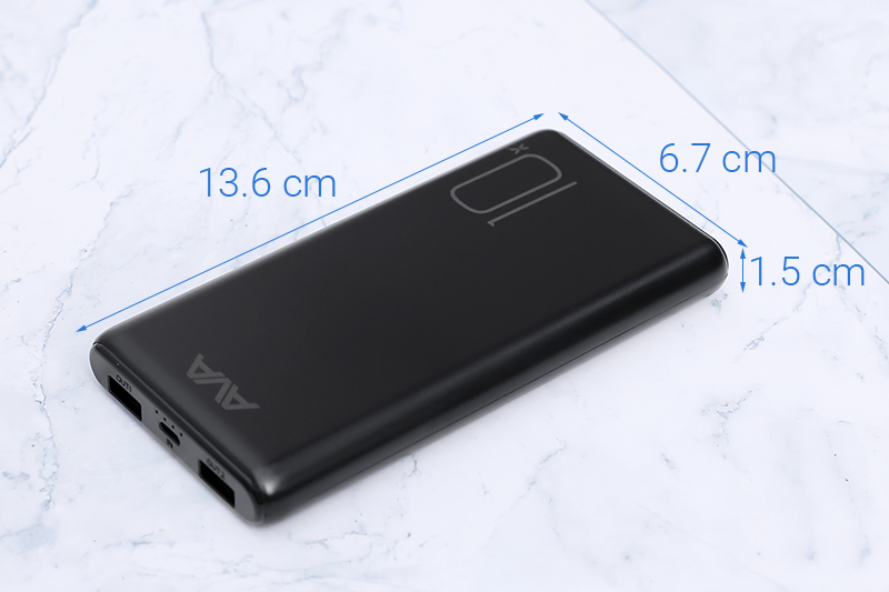 Pin sạc dự phòng Polymer 10.000 mAh 10W AVA PJ JP196 Màu Đen