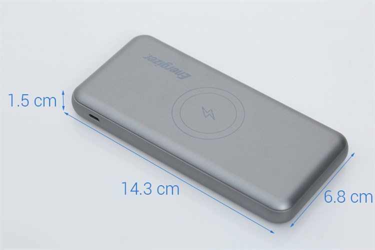 Pin sạc dự phòng không dây Polymer 10.000 mAh Type C PD QC3.0 Energizer QE10007PQ Màu Xám