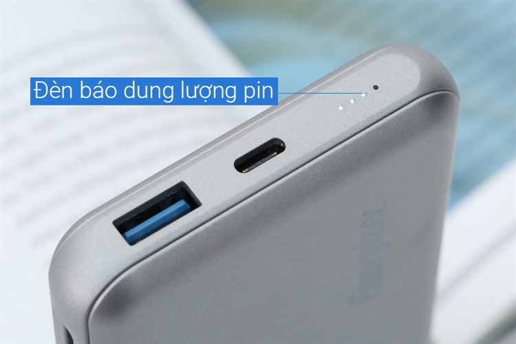Pin sạc dự phòng không dây Polymer 10.000 mAh Type C PD QC3.0 Energizer QE10007PQ Màu Xám
