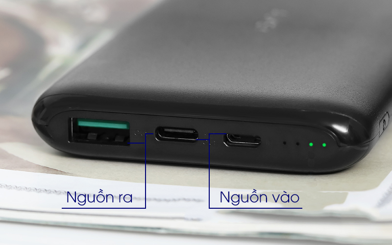 Với nhiều cổng hơn - Pin sạc dự phòng Polymer 10.000mAh Type C Aukey PB-XN10 Đen