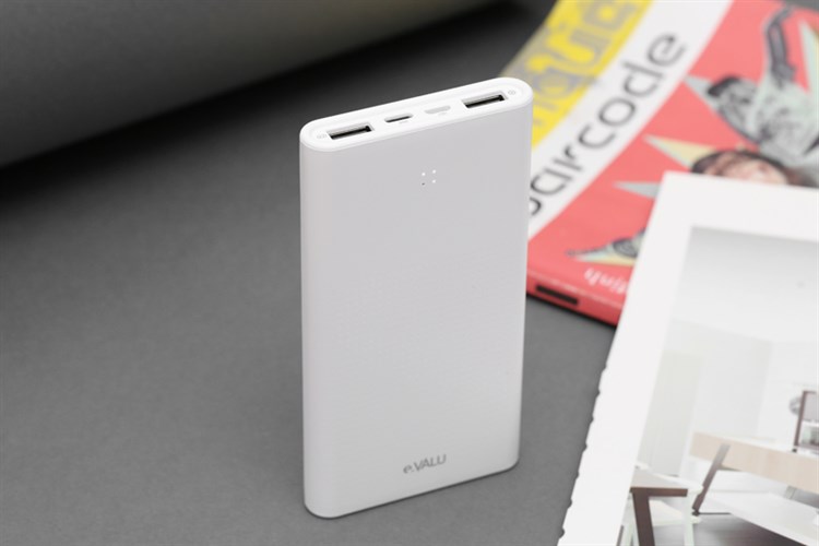 Pin sạc dự phòng Polymer 10.000 mAh Lightning 12W eValu PJ JP189SL Màu Trắng