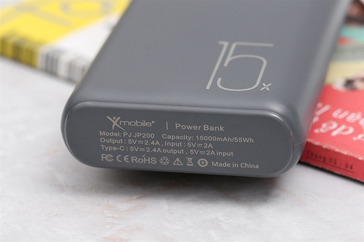 Pin sạc dự phòng Polymer 15.000 mAh Type C 12W Xmobile PJ JP200 Màu Xám