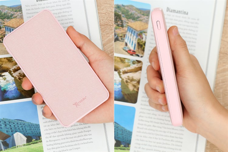 Pin sạc dự phòng Polymer 10.000 mAh Type C PD QC3.0 18W Xmobile P68D Màu Hồng
