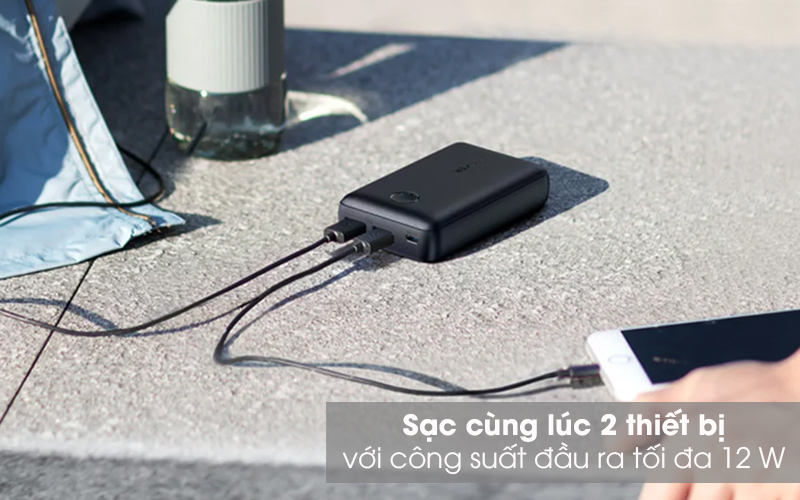 Pin sạc dự phòng 10.000mAh Anker PowerCore Select A1223 Đen - Đồng thời sạc được 2 thiết bị