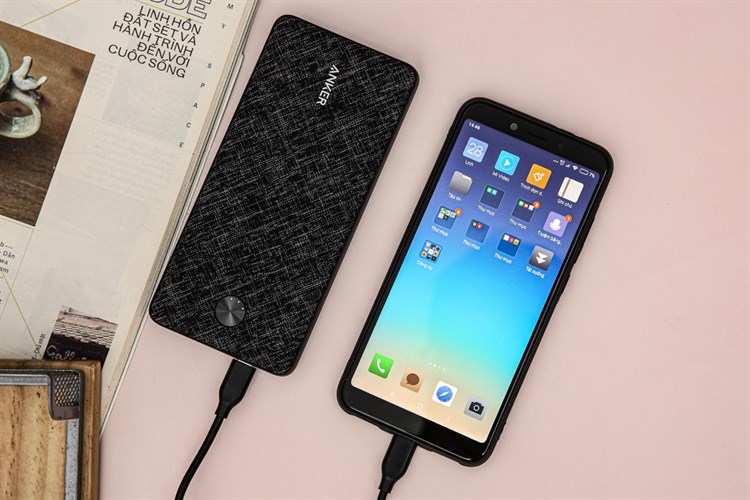 Pin sạc dự phòng Polymer 20.000 mAh Type C PD Anker PowerCore Essential A1281 Fabric Màu Đen
