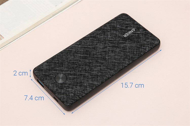 Pin sạc dự phòng Polymer 20.000 mAh Type C PD Anker PowerCore Essential A1281 Fabric Màu Đen