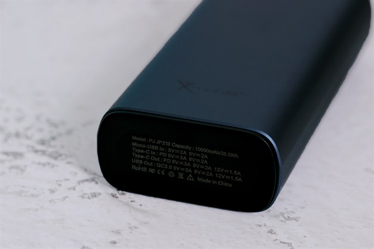 Pin sạc dự phòng Polymer 10.000 mAh Type C PD QC3.0 18W Xmobile PowerSlim PJ JP213 Màu Xanh Navy
