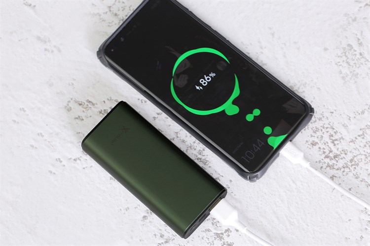 Pin sạc dự phòng Polymer 10.000 mAh Type C PD QC3.0 18W Xmobile PowerSlim PJ JP213 Màu Xanh rêu