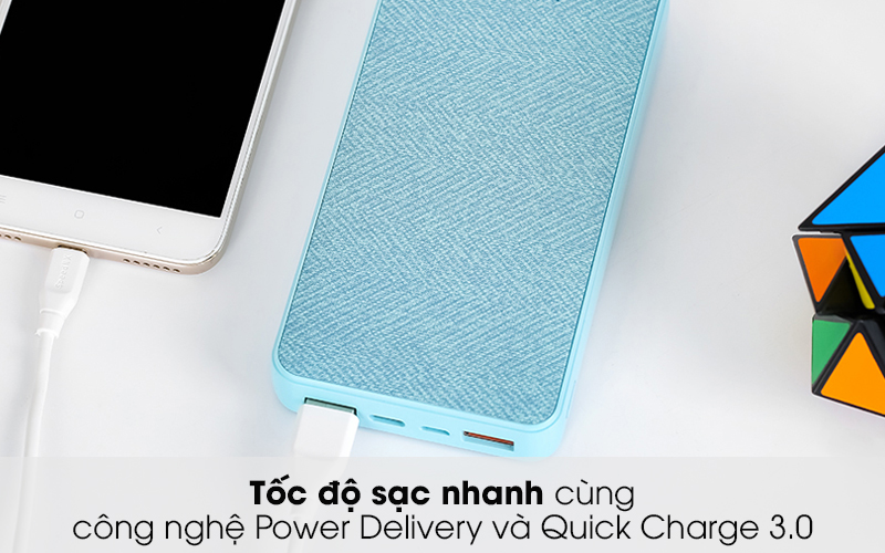 Pin sạc dự phòng Polymer 15.000mAh Type C PD QC3.0 Xmobile PowerBox P72D Xanh - Trang bị các công nghệ sạc nhanh 